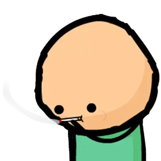 🚬 Cartoon, Rauchen, Zigarette, Glatze, Cyanide and Happiness telegram sticker