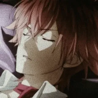 ⛓ Anime, schlafend, rote Haare, geschlossene Augen telegram sticker