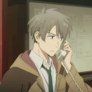 💰 Anime, Mann, Telefon, Charakter, Innen telegram sticker