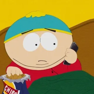 ☹️ Eric Cartman South Park CHIPS 埃里克·卡特曼, 南方公园, 薯片, 卡通, 零食, 电视 telegram sticker