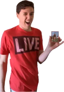 😀 LIVE Pessoa, Vermelho, Camiseta, Ao vivo whatsapp sticker
