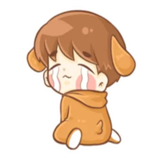 😭 chorando, triste, filhote, cachorro, desenho animado, kawaii, anime, fofo telegram sticker