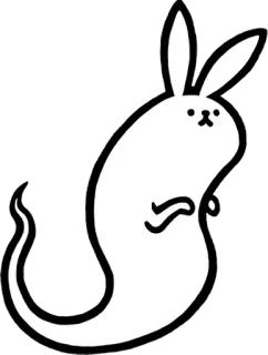 👻 coniglio, animale, bianco, carino, coniglietto, illustrazione, cartone animato telegram sticker