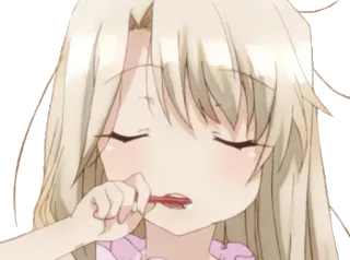 😚 Аниме, Девушка, Зубная щетка, Чистка зубов telegram sticker