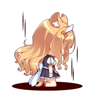 🌟 애니메이션, 만화, 소녀, 메이드, 피, 폭력 telegram sticker