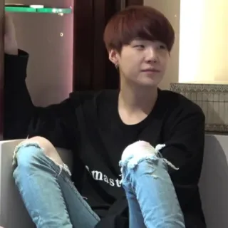 🦚 master person, man, sitting, indoors, casual, korean telegram sticker