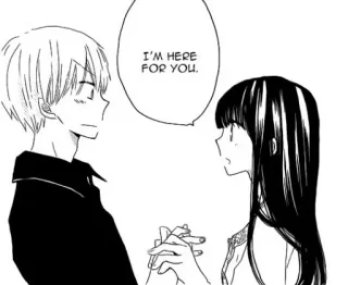 🥺 I'M HERE FOR YOU. anime, manga, love, support, friendship, romance telegram sticker