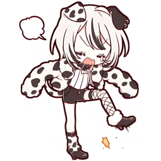 😣 Anime, Dalmatiner, Hund, Cartoon, Süß, Tier, Kawaii telegram sticker