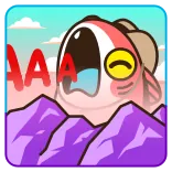 😱 AAA ikan, kartun, sedih, menangis, ungu, gunung, ekspresi telegram sticker