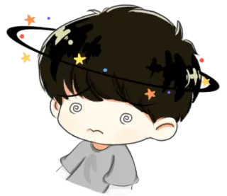 🤢 头晕, 卡通, 星星, 困惑, 漩涡, 运动, 动漫 telegram sticker