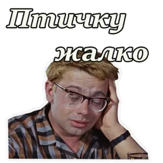 😢 Птичку жалко russo, triste, retro, meme, citazione telegram sticker