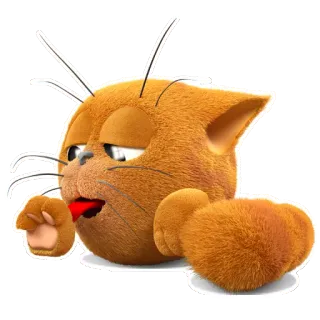 😺 แมว, ง่วง, การ์ตูน, หมดแรง, เหนื่อย telegram sticker
