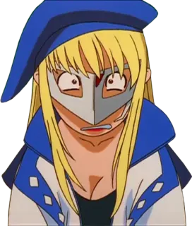 😨 anime, personaggio, maschera, blu telegram sticker