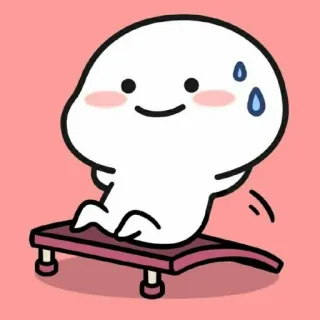 🤧 süß, Sport, schwitzend, Cartoon, Übung, Training, Laufen, Figur telegram sticker