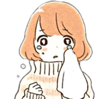 🐙 menangis, anime, perempuan, sedih, air mata, tisu, emosional telegram sticker