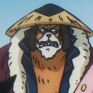 🤌 Inuarashi One Piece Inuarashi, One Piece, postać anime, pies, mink whatsapp sticker