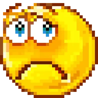 😢 絵文字, 悲しい, 心配, 不機嫌, 黄色, 顔 telegram sticker