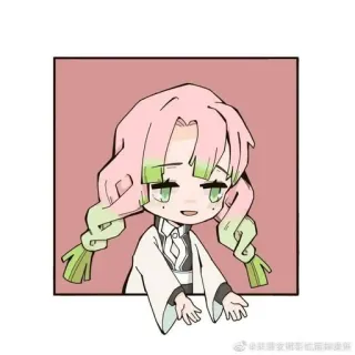 💕 Mitsuri Kanroji Demon Slayer anime, manga, chibi, kawaii, cute, demon slayer, mitsuri kanroji telegram sticker