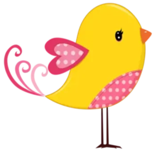 Ⓜ️ vogel, gelb, süß, herz, rosa, tier whatsapp sticker