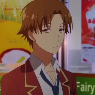 🖇️ Kiyotaka Ayanokoji Classroom of the Elite Anime, Schuluniform, Ruhig, Schüler, Rote Jacke whatsapp sticker