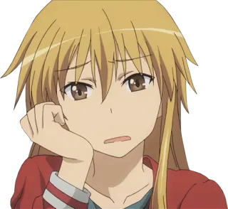 🤨 动漫, 女孩, 卡通, 悲伤, 表情 telegram sticker