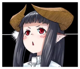 😮 Anime, Mädchen, Dämon, Hörner, Wütend, Gesichtsausdruck telegram sticker