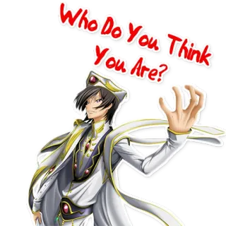 😤 Lelouch Lamperouge Code Geass Who Do You Think You Are? anime, character, lelouch, code geass, who do you think you are telegram sticker