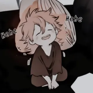 🩹 Hehe kreskówka, anime, uśmiechnięty, wesoły, słodki telegram sticker