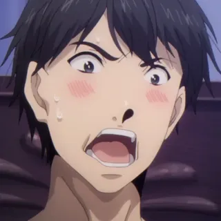 📱 Anime, Mann, geschockt, überrascht, Gesicht telegram sticker