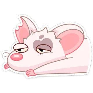 ☹️ Maus, Tier, Cartoon, traurig, schläfrig, müde telegram sticker