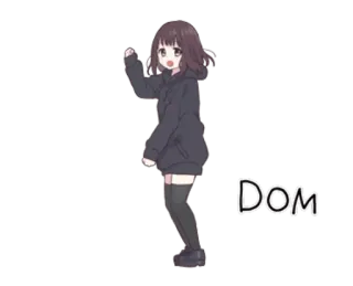 🥁 DOM Garota anime, Moletom com capuz, Fofo, Adesivo whatsapp sticker