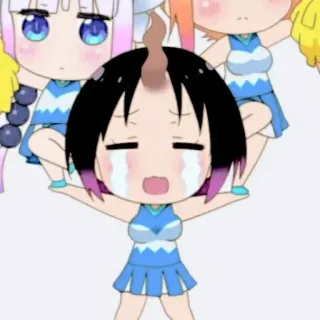 💈 Tohru Miss Kobayashi's Dragon Maid Anime, Dragón, Llorando, Kawaii, Animadora, La sirvienta dragón de Kobayashi telegram sticker