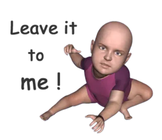 😒 baby, infant, crawling, 3D, child whatsapp sticker