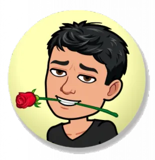 🌹 person, rose, cartoon, love, romance, bitmoji telegram sticker