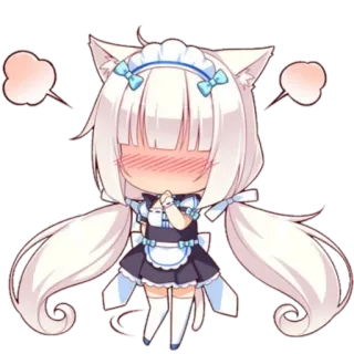 😳 Anime, Ragazza gatto, Maid, Carino, Neko, Chibi telegram sticker