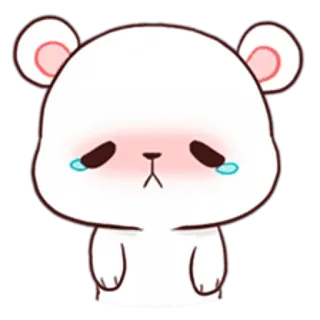 😢 urso, triste, chorando, fofo, kawaii, adesivo, desenho animado telegram sticker