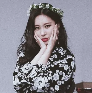 🏹 mujer, corona de flores, retrato, belleza, asiática telegram sticker