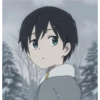 ✨ Anime, Junge, Winter, Schnee, Kind, Animation telegram sticker