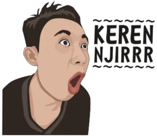 😮 KEREN
NJIRRR sốc, ngạc nhiên, tiếng lóng Indonesia, meme telegram sticker