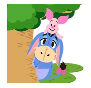 😙 Eeyore cartoon, disney, eeyore, piglet, winnie the pooh telegram sticker