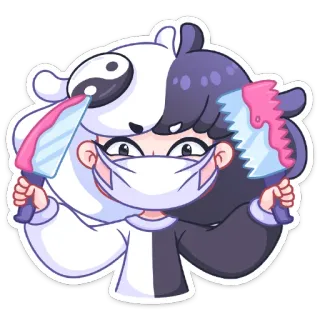 😈 Anime, Adesivo, Coltello, Sangue, Cartone animato, Personaggio, Illustrazione telegram sticker