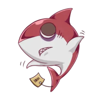 😀 requin, animal, dessin animé, autocollant, poisson, personnage telegram sticker