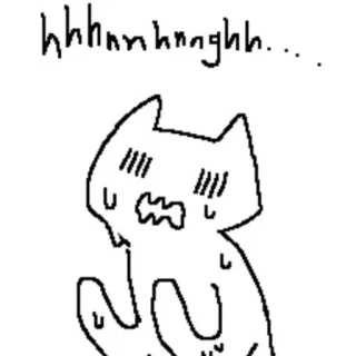 🥹 hhhhnnngghh... кот, мем, смешной, потеющий, животное, мультфильм telegram sticker