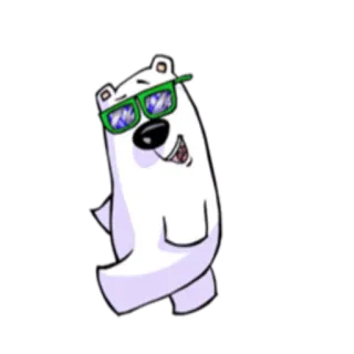😎 медведь, мультфильм, солнцезащитные очки, белый медведь, животное, весело, круто telegram sticker