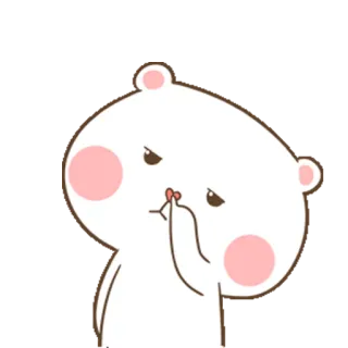 😒 Bär, niedlich, Cartoon, Tier, Aufkleber, weiß telegram sticker