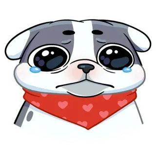 😢 Hund, Welpe, traurig, weinend, Tränen, Tier, Cartoon telegram sticker
