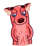 😔 Cartone animato, Animale, Assonnato, Carino, Rosa telegram sticker