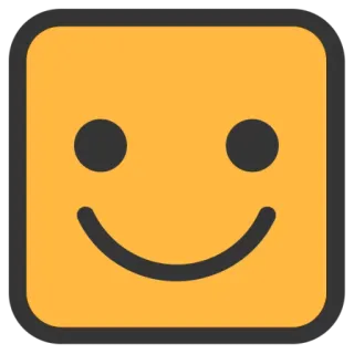 🙂 Emoji, Sonrisa, Amarillo, Feliz, Cuadrado, Icono telegram sticker