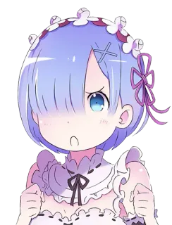 😠 Rem Re:Zero − Starting Life in Another World anime, manga, rem, re:zero, cute, angry telegram sticker