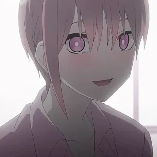🦊 anime, chica, pelo rosa, dibujo animado, manga, retrato telegram sticker